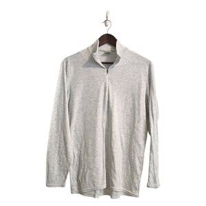 Patagonia Light Gray Capilene Quarter Zip Long Sleeve Top Sz L